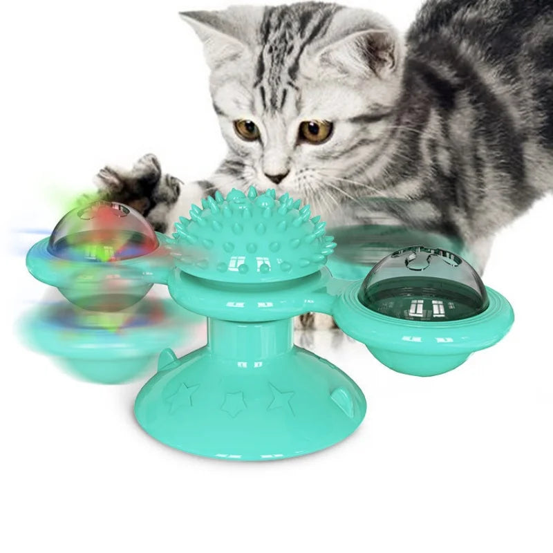 Windmill Cat Toy Interactive Pet Toys Cats Puzzle Game Whirligig
