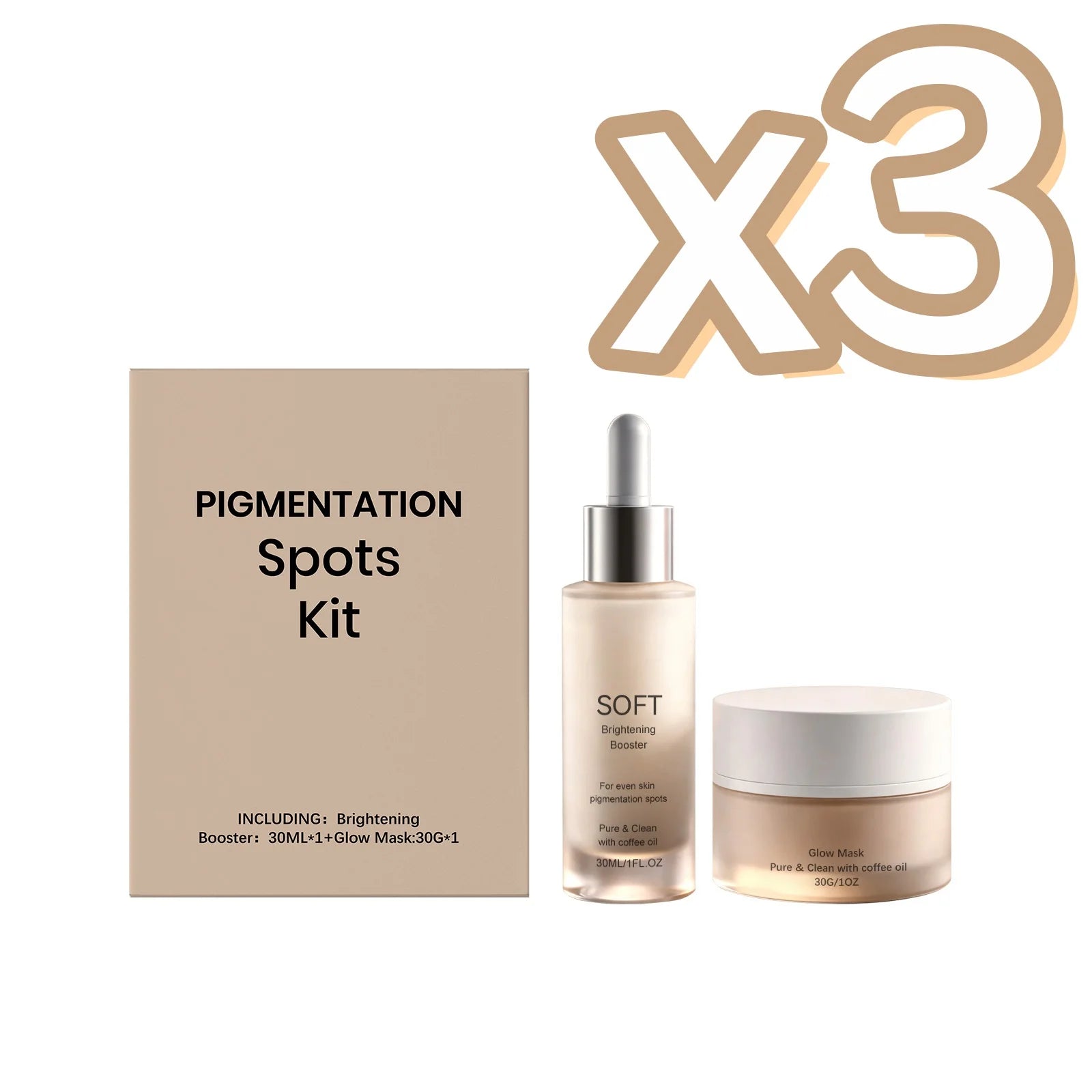 Brightening Essence Mask Set Hydrate Skin Reduce Face Pigment Dark Spot Dullness Brighten Complexion Fit All Skin Skincare Kit Zpaxo 1set Boxed x 3