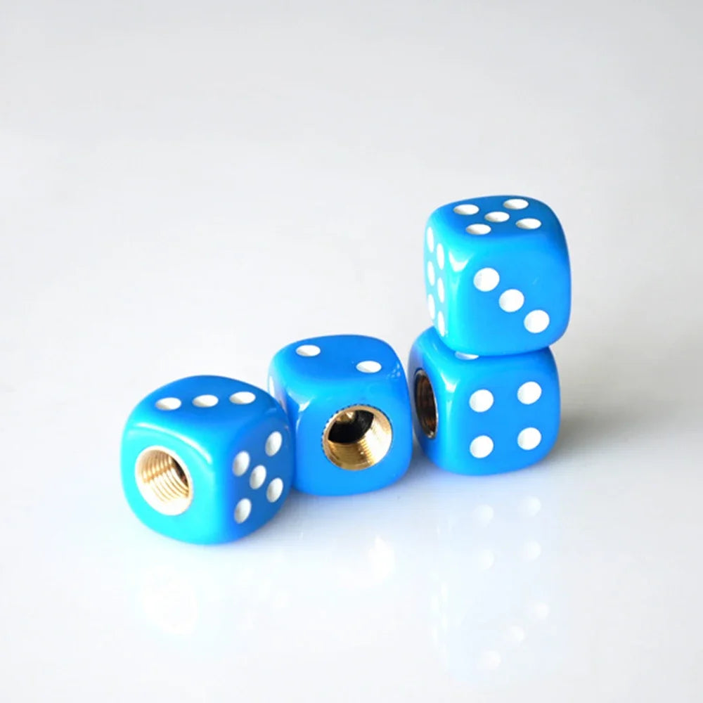 Dice Style Tire Valve Caps – ABS Car, Motorcycle & Bike