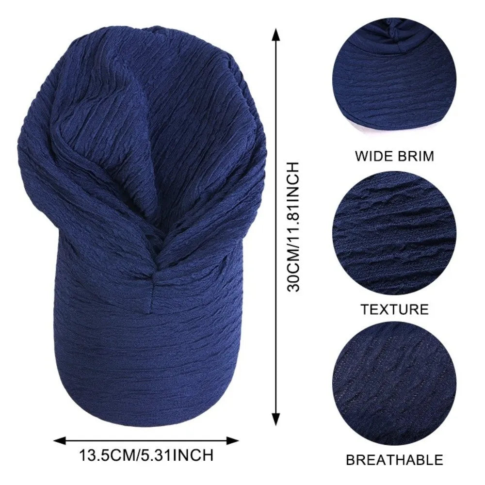 Simple Solid Color Headwraps Hat Wide Brim Casual Sun Hat Baseball Hijab Cap Women Zpaxo