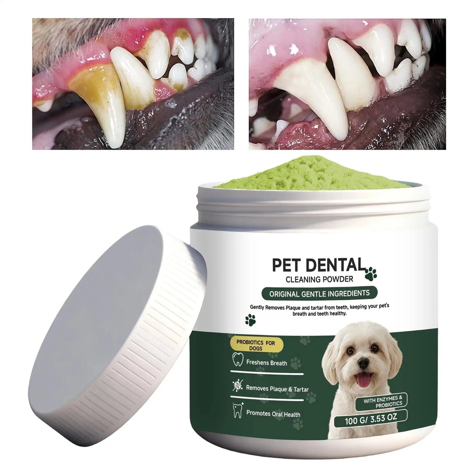 Dog Tooth Powder Freshen Breath Natural Plaque Tartar Remover