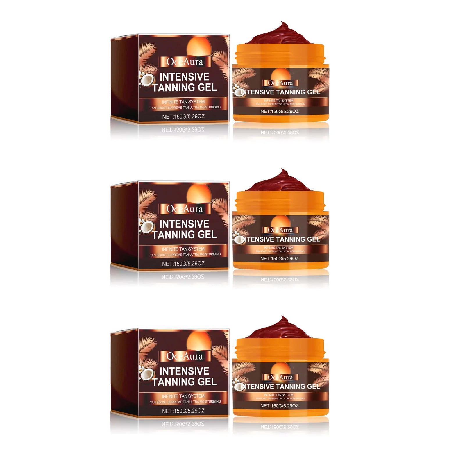OceAura Self Tanning Gel & Cream Set | Sunless Bronzer Self Tanner Set Zpaxo 3Pcs