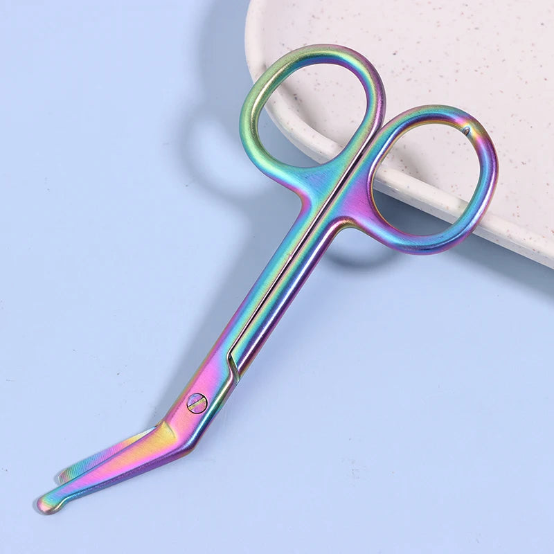 ▶1PCS Stainless Steel Gauze Bandage Scissors Dressing Surgical Scissors Household Plaster Scissors Nurse Scissors Zpaxo Multicolor
