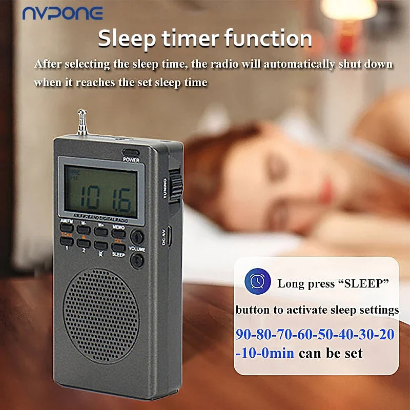 Portable FM AM Radio Mini 9K 10K Radios Receiver Built-in Speaker