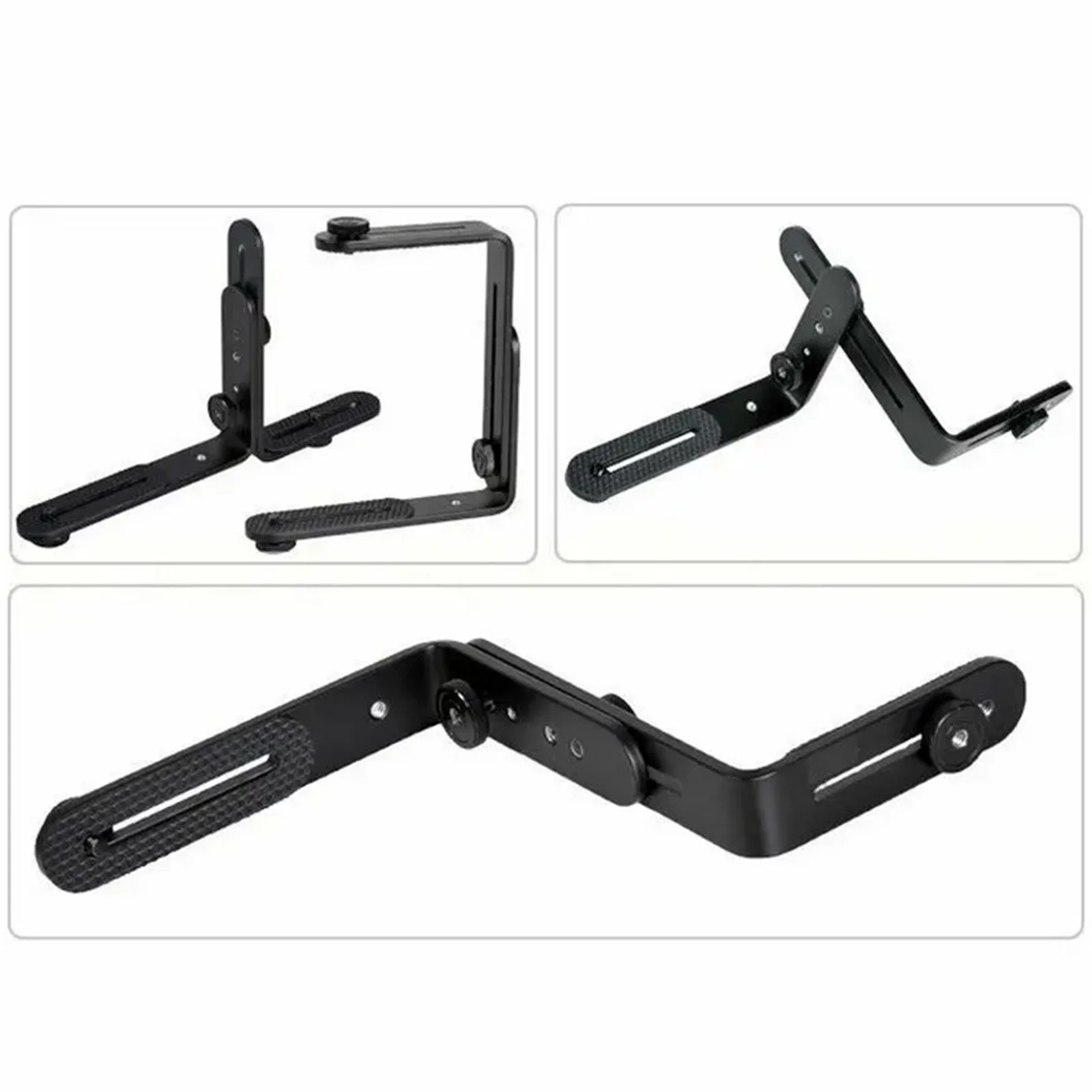 Dual L Shape Camera Flash Bracket Bilateral Frame Twin Double