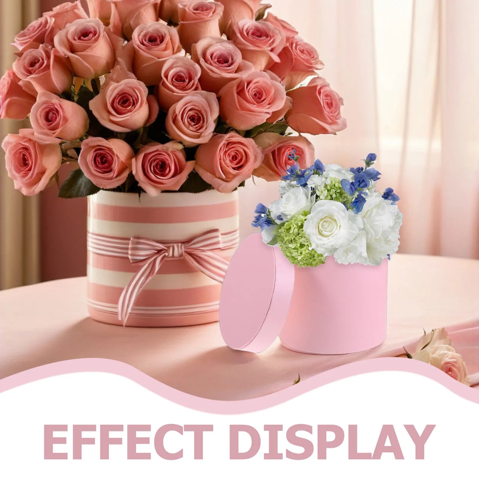 Cylinder Flower Boxes Mini Round Bucket Durable Paper Floral Holder