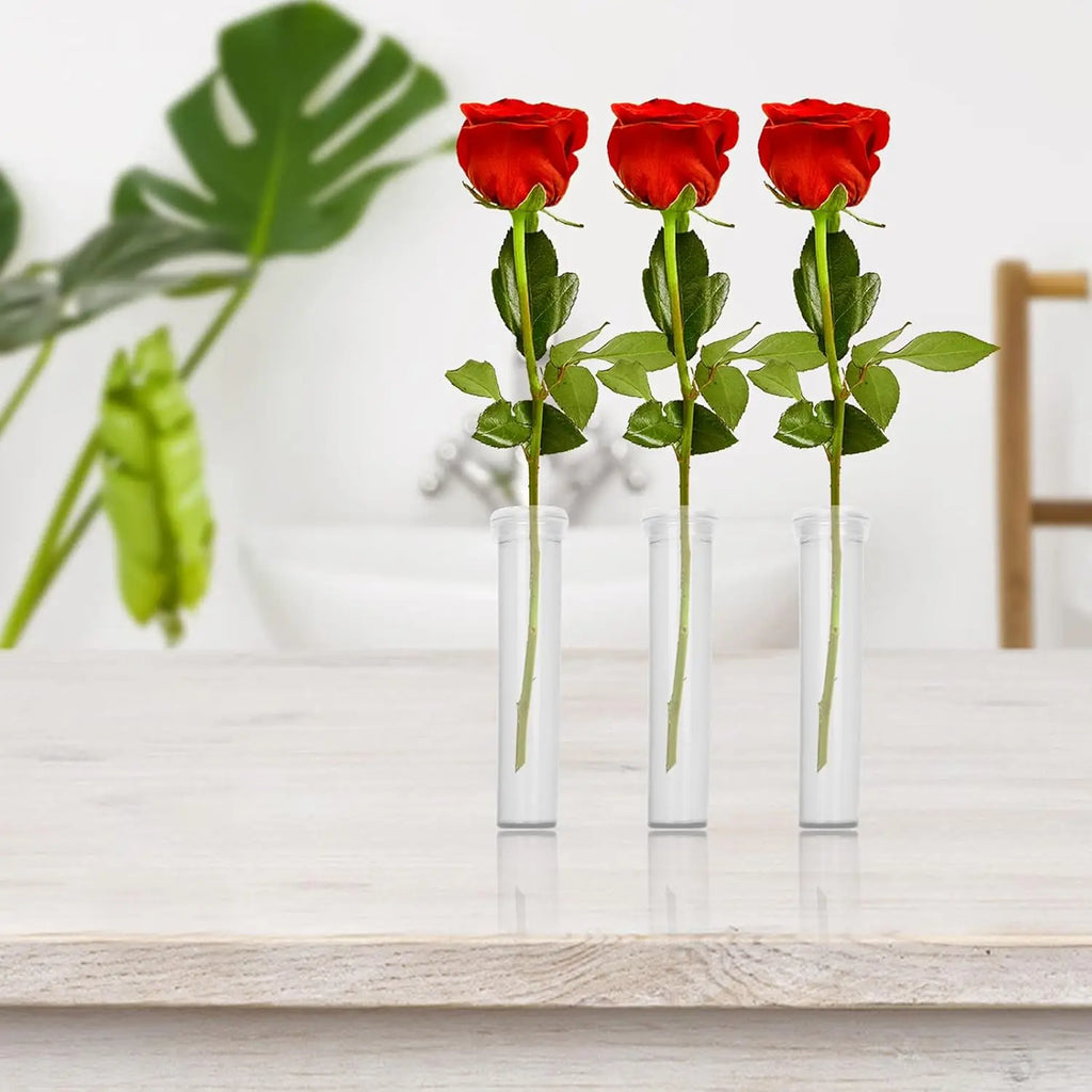 10/20/40pcs Floral Water Tubes for Flower Arrangements, Rose Flower Water Tubes Clear Plastic Rose Water Tubes with Picks Zpaxo