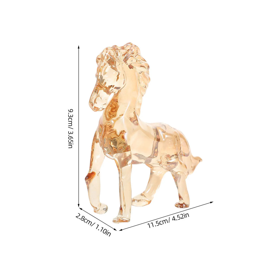 Crystal Horse Sculpture Elegant Hand-carved Animal Art Centerpiece