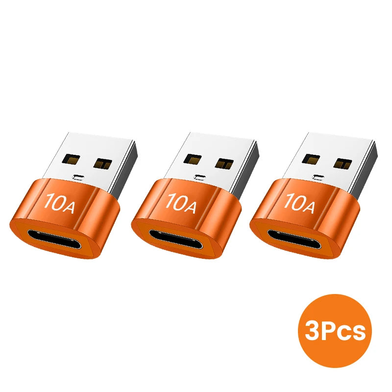 10A USB C OTG Adapter Converter 3 0 240W Laptop Xiaomi Macbook Zpaxo 3PCS USB to Type-c O
