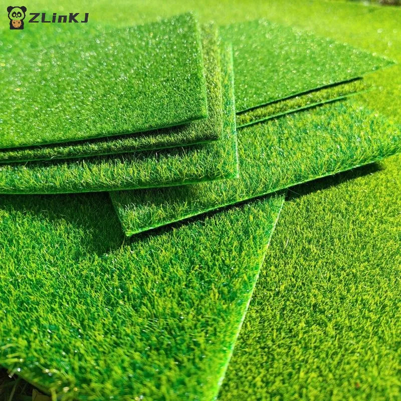 Thick Square Artificial Lawn Carpet Grass Mat DIY Railway Layout Zpaxo