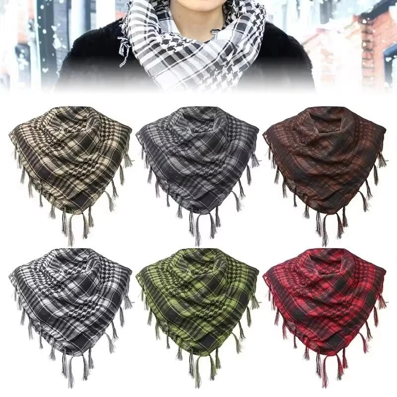 Plaid Tartan Keffiyeh Scarf – Unisex Neck Warmer Shawl