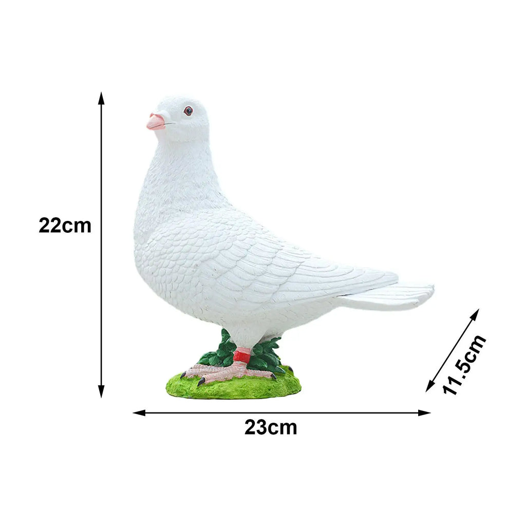 Realistic White Pigeon Figurine | Resin Dove Statue Garden Decor Bird Figurine Statue Zpaxo