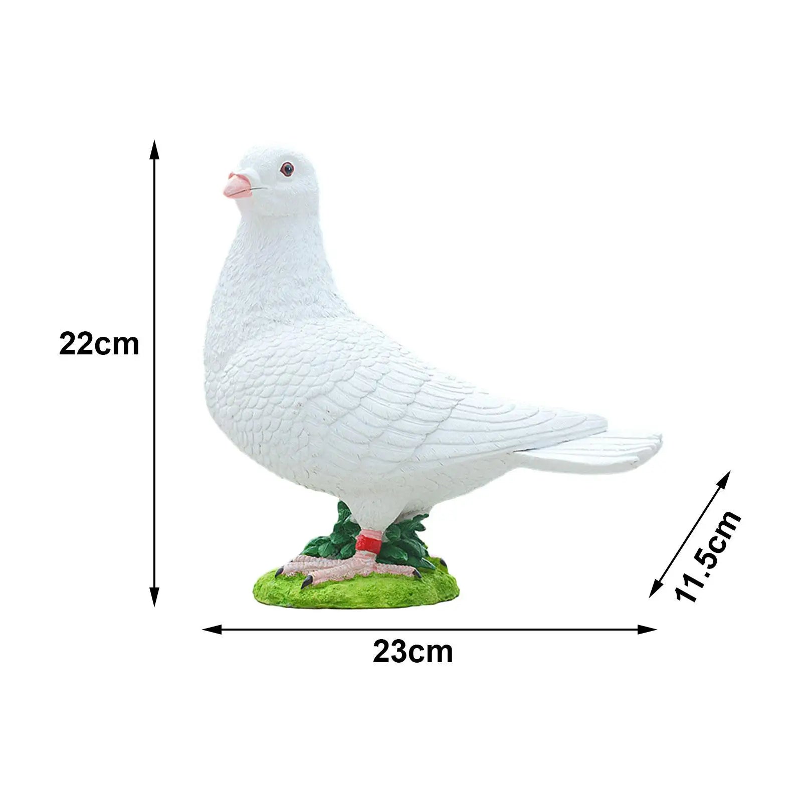 Realistic White Pigeon Figurine | Resin Dove Statue Garden Decor Bird Figurine Statue Zpaxo
