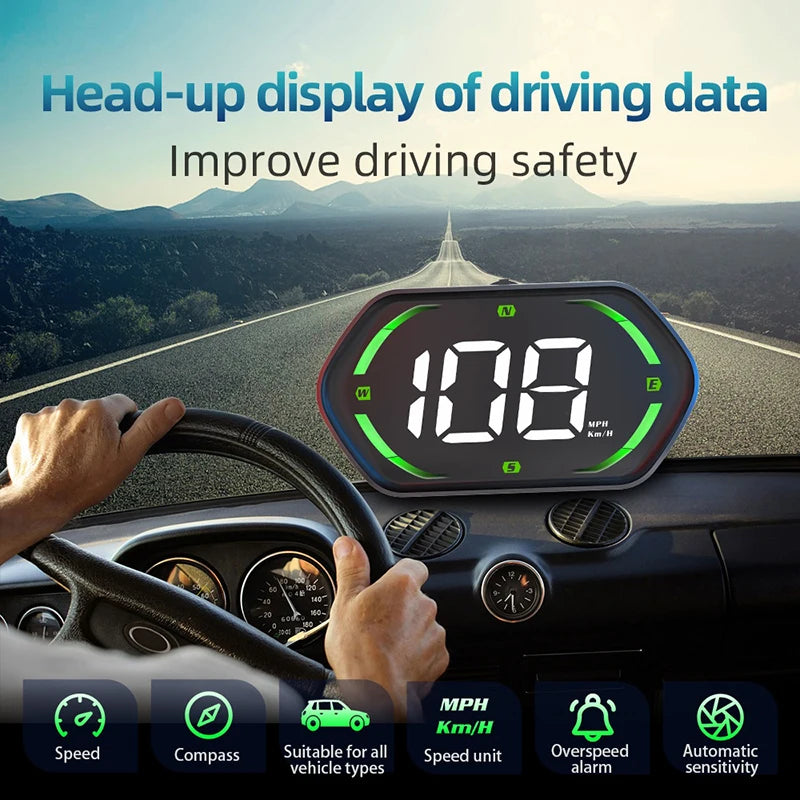 USB GPS HUD Speedometer KMH MPH Head-Up Display for Car & Truck
