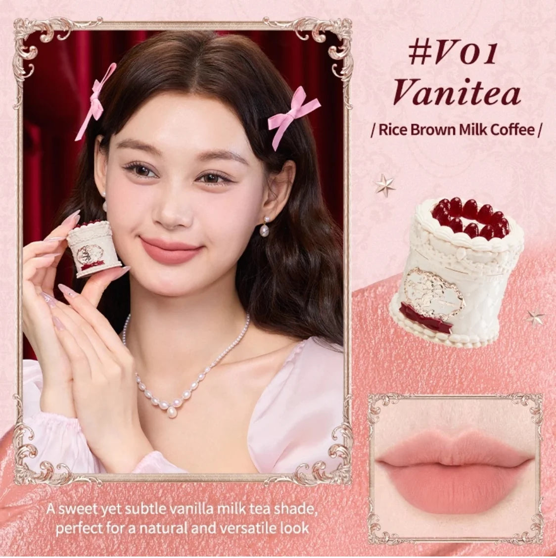 Flower Knows Strawberry Cupid Cake Lip Mud Matte Velvet Cream Soft Zpaxo V01