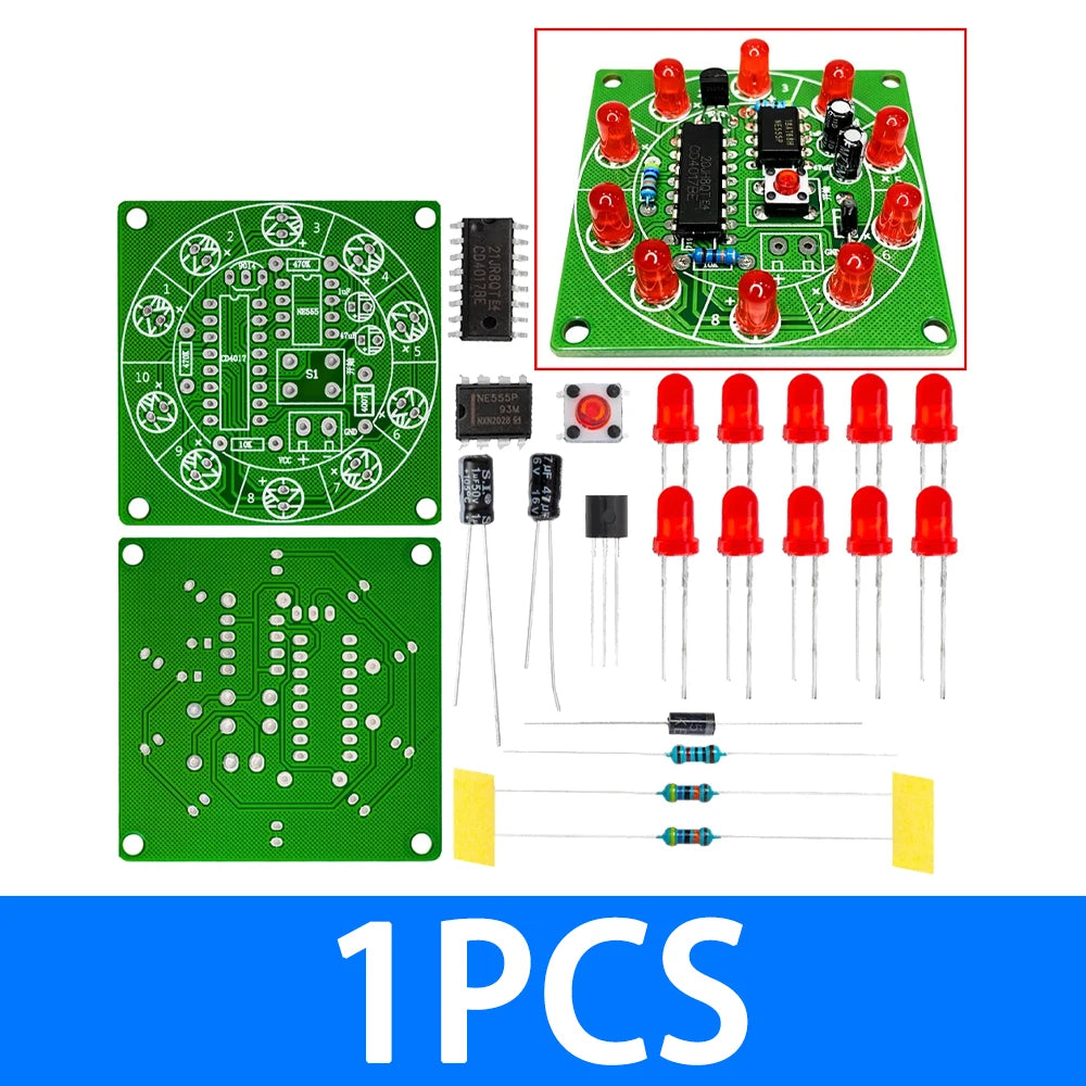 Lucky Rotary Electronic Turntable DIY Kit with CD4017 & NE555 – 3V/5V LED Pulse Generator Module Zpaxo 1pcs