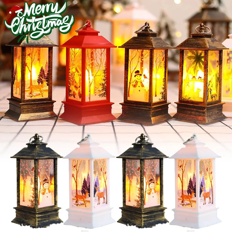 Christmas Glow LED Table Lamp Santa Claus Lantern Decor Snowman