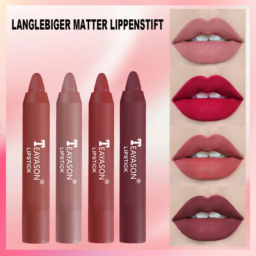 Matte lipstick for easy application, smudge-proof, daily moisturizing, lipstick, holiday gift, light makeup, lip pen, lipliner, Zpaxo