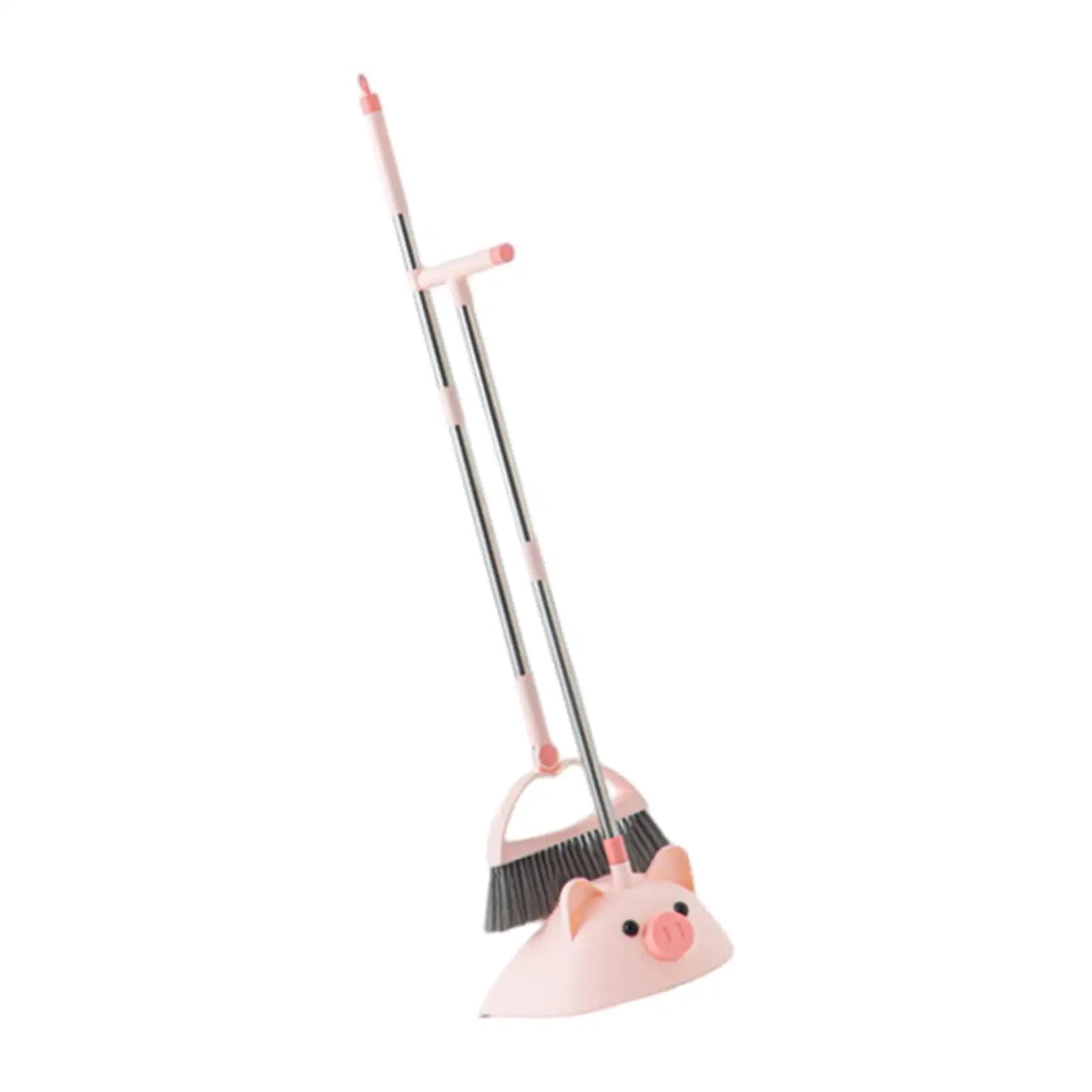 2Pcs Broom And Dustpan Set Sweeping Broom Dense Pet Bristles for Office Home Zpaxo