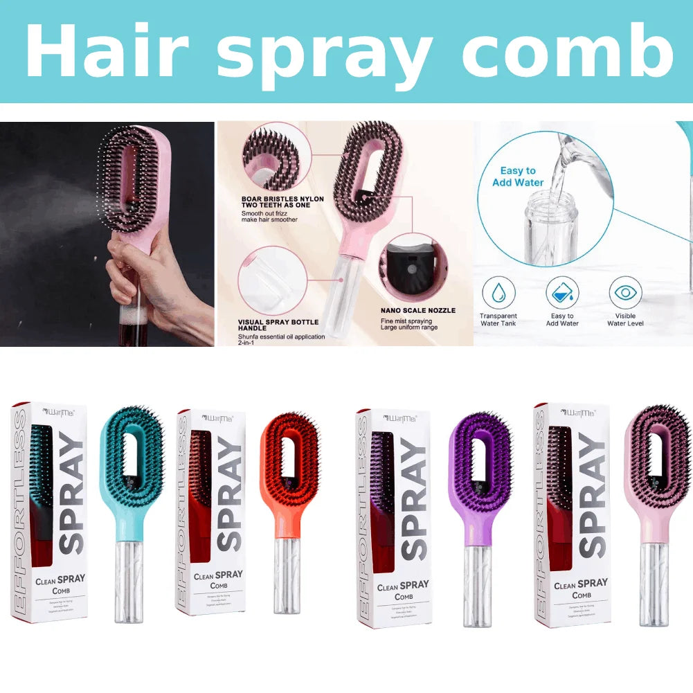 Anti-Static Spray Bottle Comb – Portable Wet & Dry Hair Comb Hair Styling Comb Zpaxo