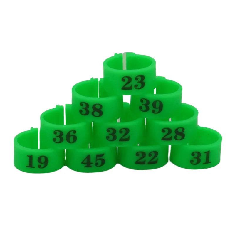 Bird Plastic Clip Rings Pigeon Colored Foot Ring No 1-50 4 Colors Zpaxo green 14mm