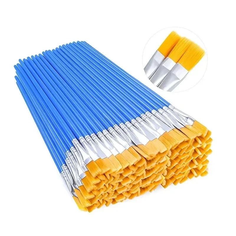 50-Piece Nylon Paint Brush Set – Oil, Acrylic & Watercolor