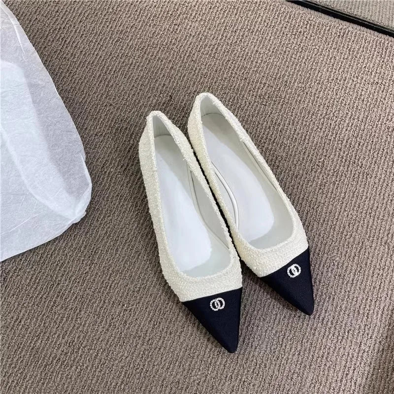 Flat Shoes for Women Spring and Autumn 2025 New Pointed Toe Shallow Mouth Women's Shoes Ladies Loafers Plus Size 42 43 44 Zpaxo