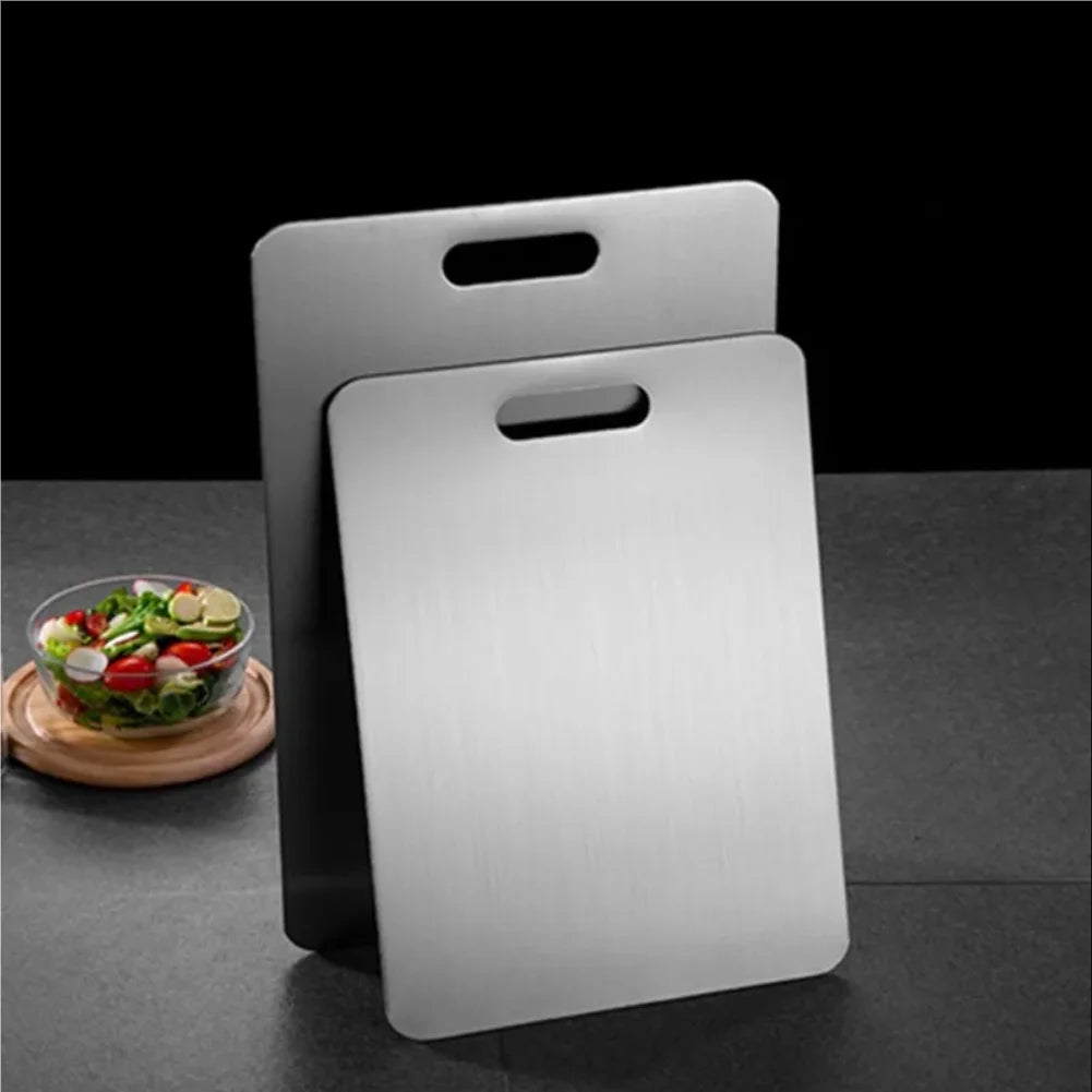1pc Stainless Steel Cutting Board - Double-Sided, Non-Slip, Easy Clean for Veggies, Fruits & Meats | Durable Kitchen Essential Zpaxo