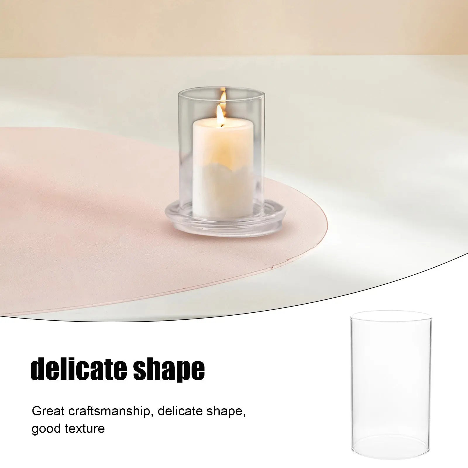 Glass Shade Borosilicate Holder Sleeve Open Ended Tube Clear