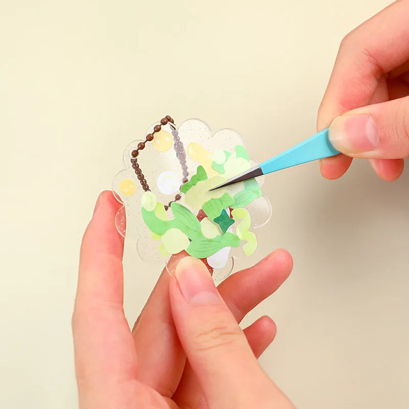 Macaroon Tweezers Metal Clip Straight Curved Head Handmade Sticker Zpaxo