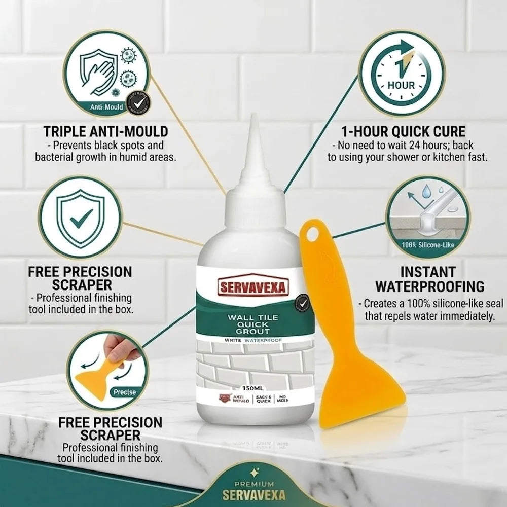 Professional 150ml Tile Grout Repair Kit Waterproof Pre-mixed Sealer for Kitchen Bathroom Wall Floor Gap Filler Agent with Tool Zpaxo