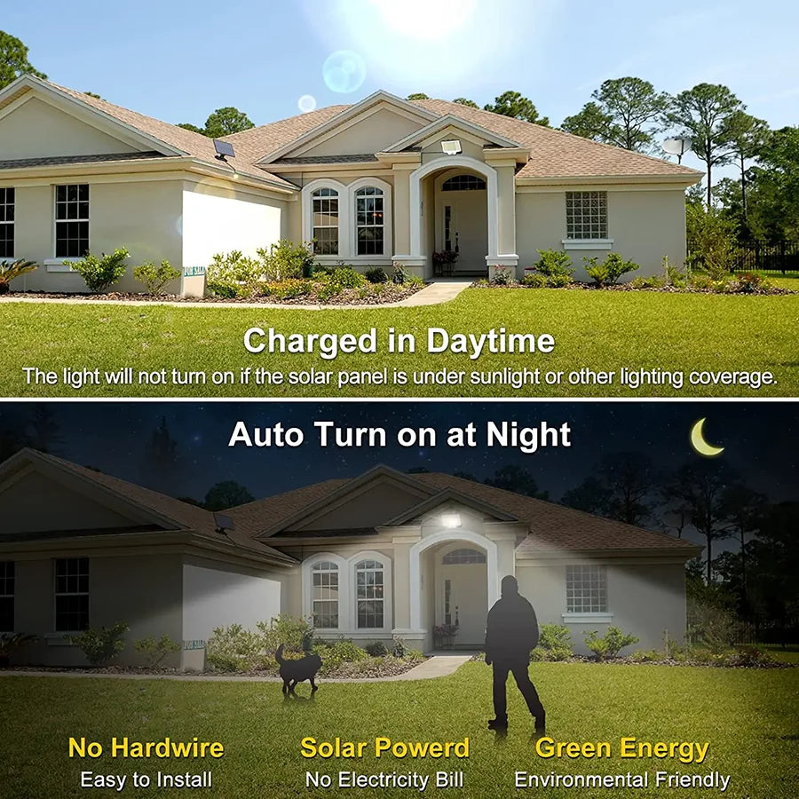 Solar Outdoor LED Security Light Solar Light with Motion Sensor 318/234/200 LED Waterproof Powered Flood Lights for Patio Garage Zpaxo