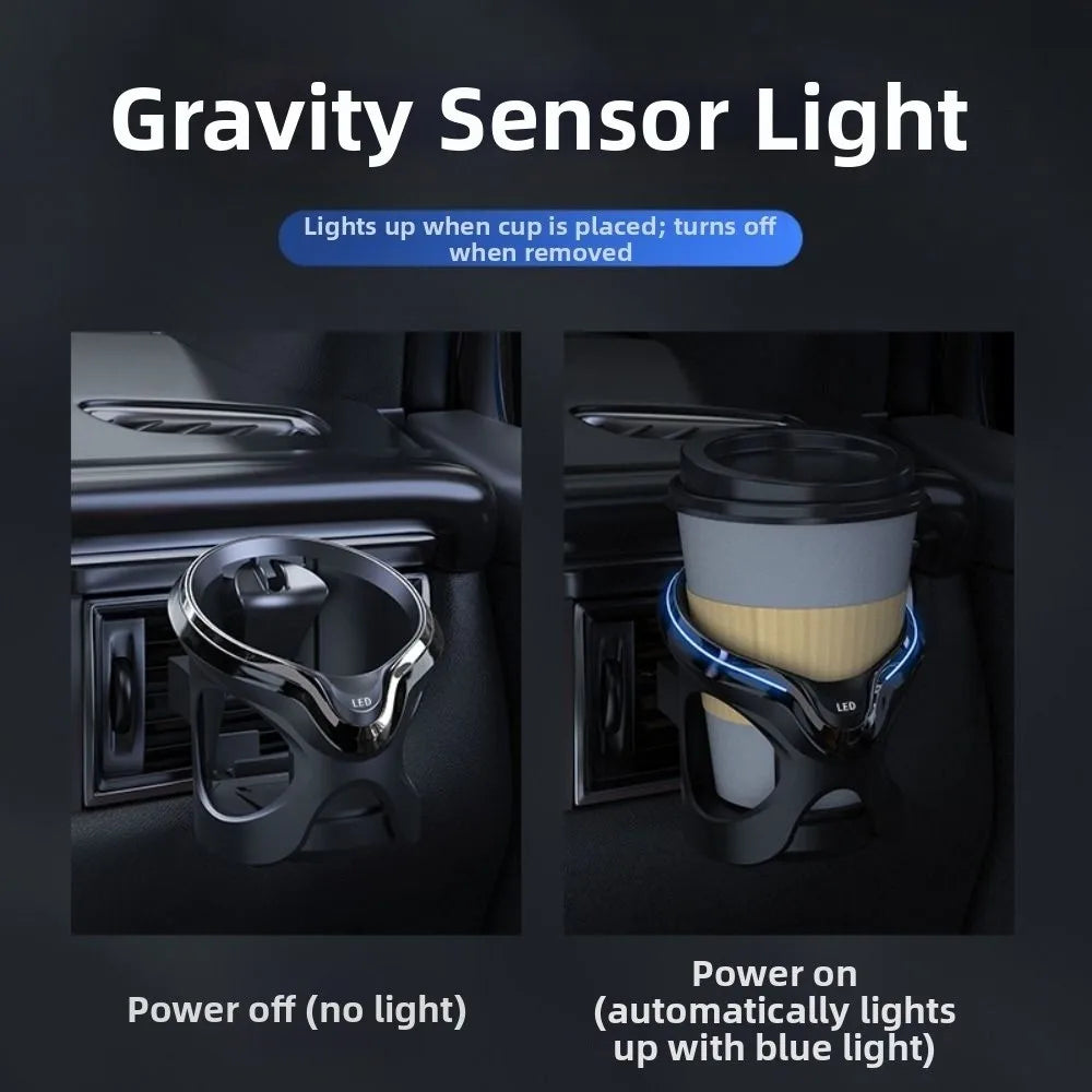 Stability Air Outlet Cup Holder Nonslip Anti-shake Led Car Stand Easy Zpaxo