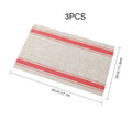 3Pcs Stripe Placemats Heat-Resistant Woven Vinyl PVC Table Mats for Dining Table Washable Zpaxo Red 3Pcs as picture shown