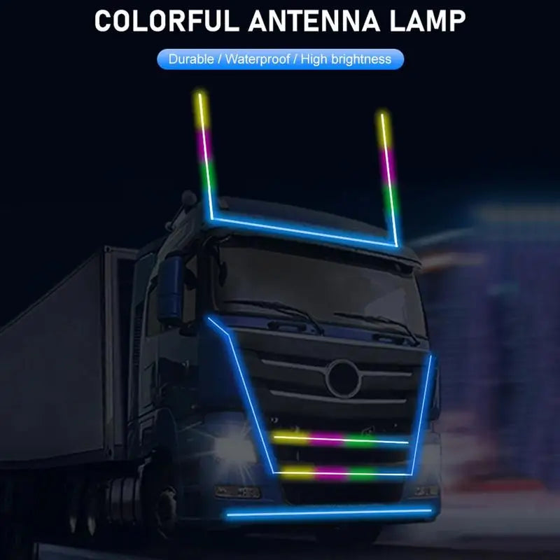 Car 12-24V Universal Antenna Lamp Decoration RGB Waterproof LED