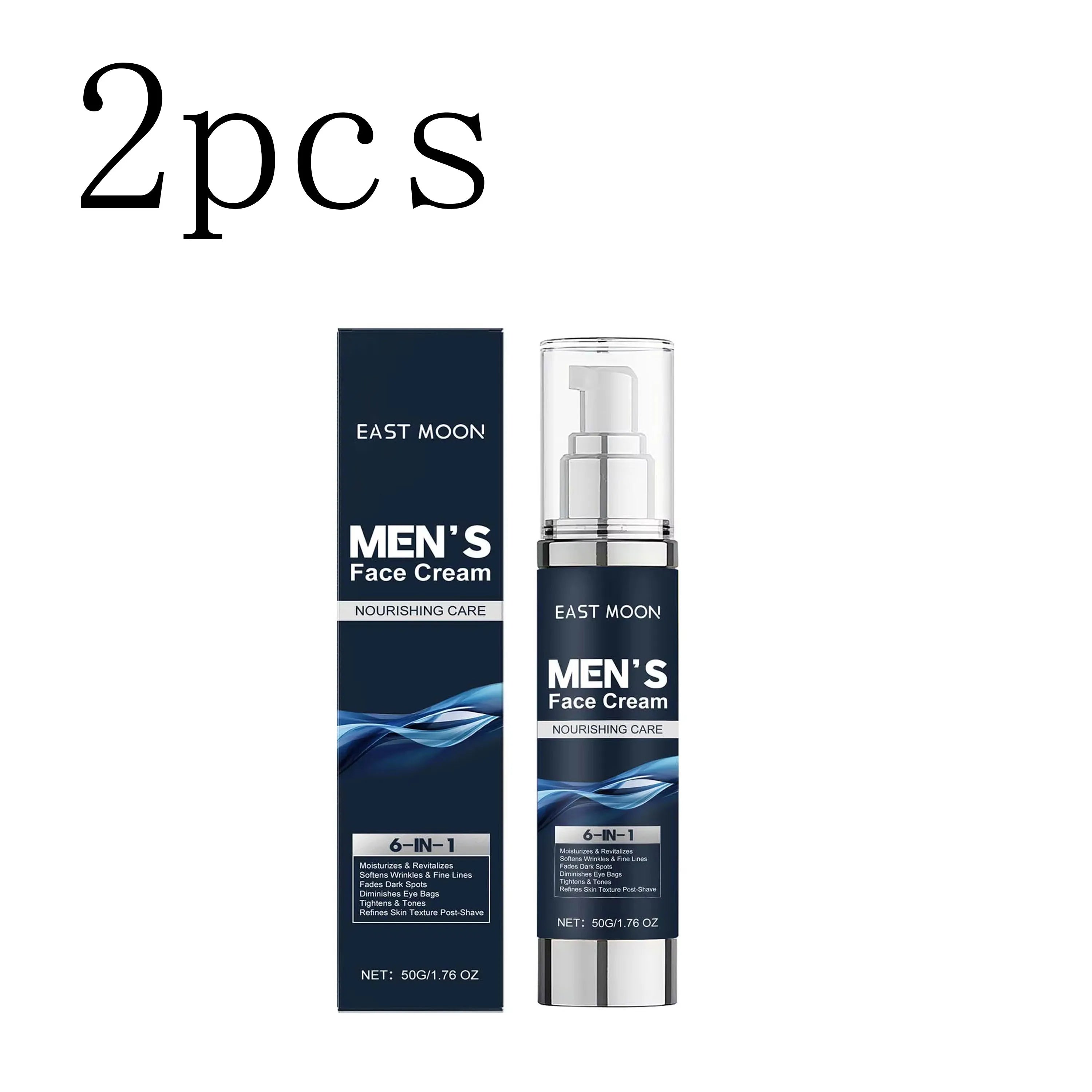 East Moon Men's Deep Moisturizing Cream Enhances Skin Elasticity Facial Aftershave Care Moisturizes Eye Area Multi-purpose Cream Zpaxo 2boxed