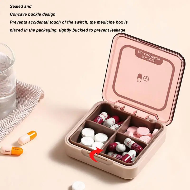 Travel Pill Box Portable Medicine Container Daily Storage Case Small