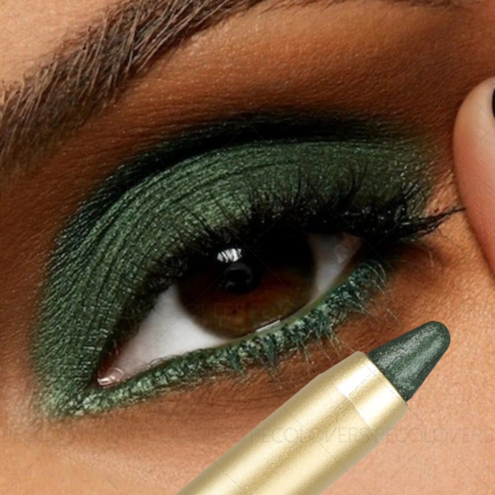 1PC Pearl Shimmer 2-in-1 Eye Shadow Stick, Rotating Design, High Color Payoff, Metallic Nude Fluorescent Eye Shadow Stick Zpaxo