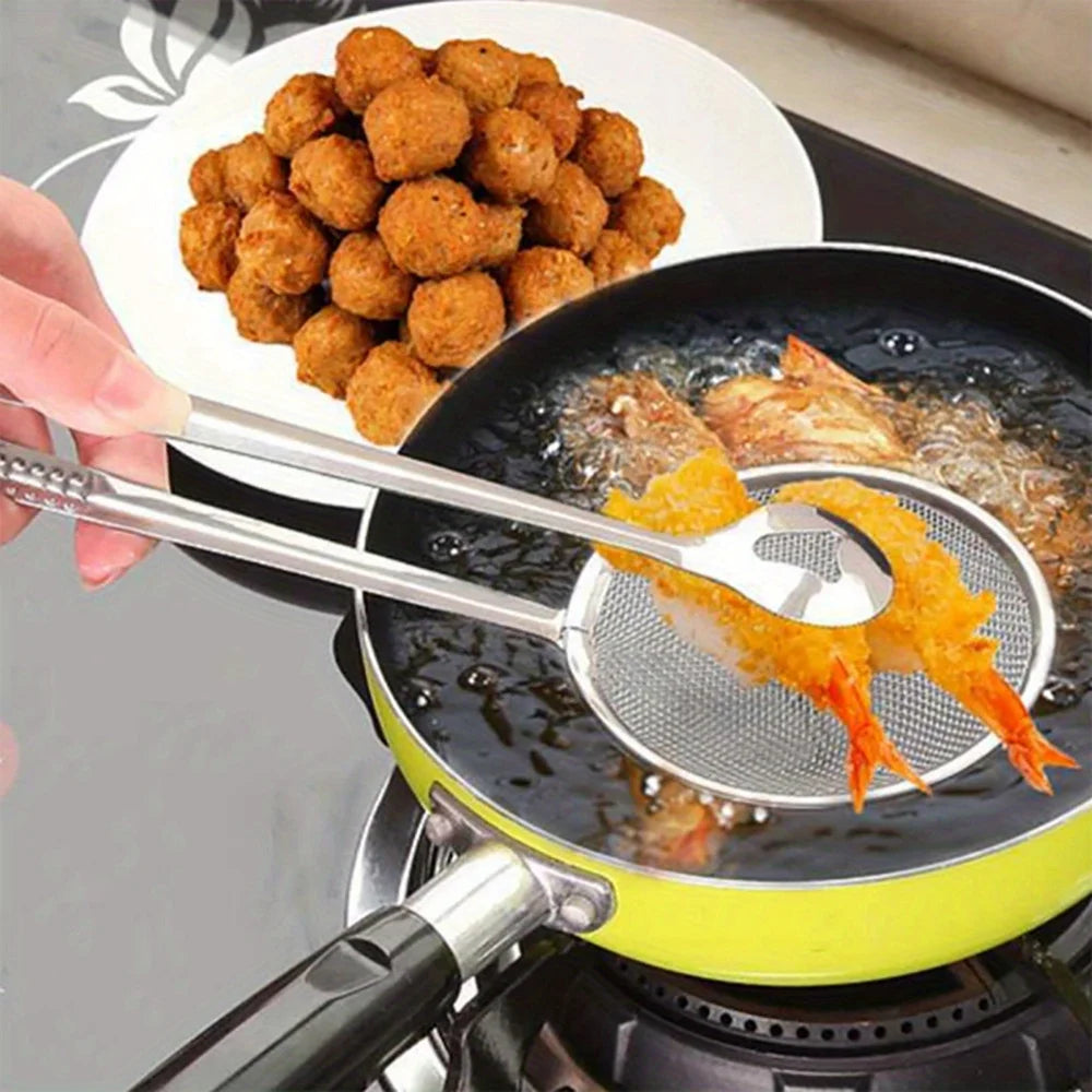 Durable Stainless Steel Kitchen Colander Frying Spoon Perfect
