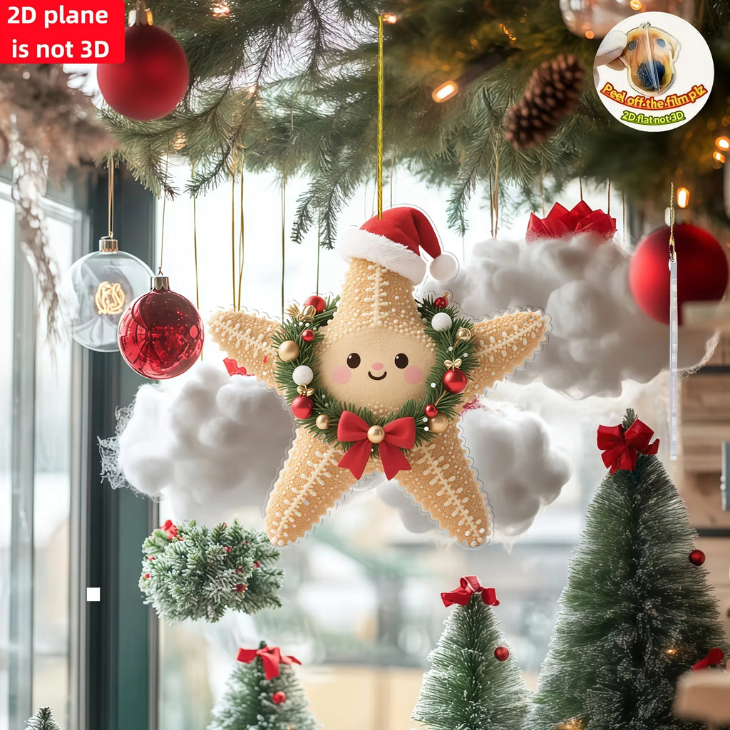 Christmas 2D Acrylic Animal Ornaments – Tree, Keychain & Bag Decor