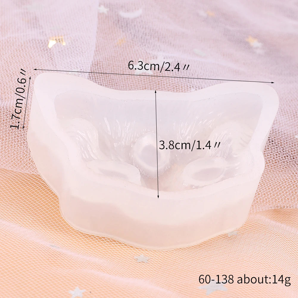 Cat Head Silicone Mold DIY Devil Cat Pendant Jewelry Crafts Making Soap Candle Epoxy Resin Mould Zpaxo 60-138