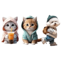 3pcs Long-Lasting Fragrance Car Fragrance Tablets Animal Shape Cartoon Design Vent Clip Scented Tea Portable Size Zpaxo 3pcs