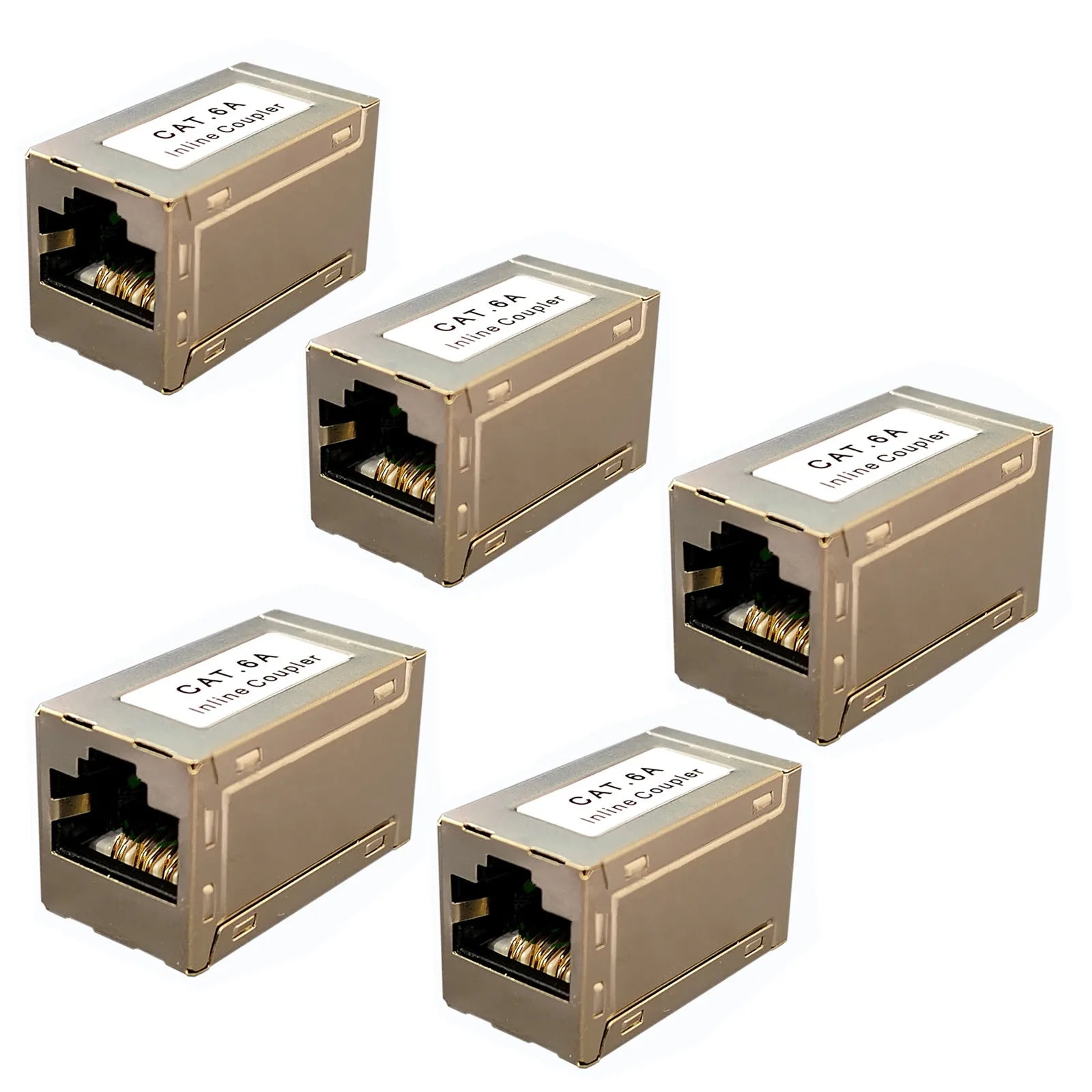 Cat6A Inline Coupler Female Zinc Alloy Shielded RJ45 Ethernet Joiner