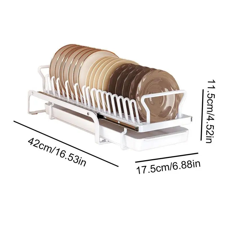 Sliding Dish Rack Kitchenware Storage Shelf Kitchen Drying Cabinets