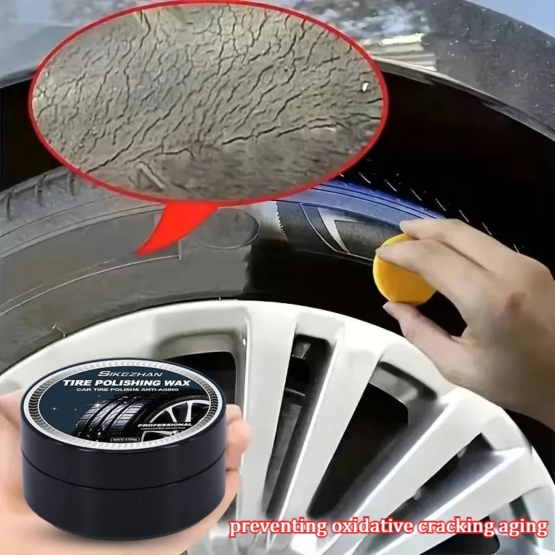 Tire Care Wax, Plastic and Rubber Repair Agents for All Car Models, Waterproof Maintenance and Cleaning Cream for External Gloss Zpaxo