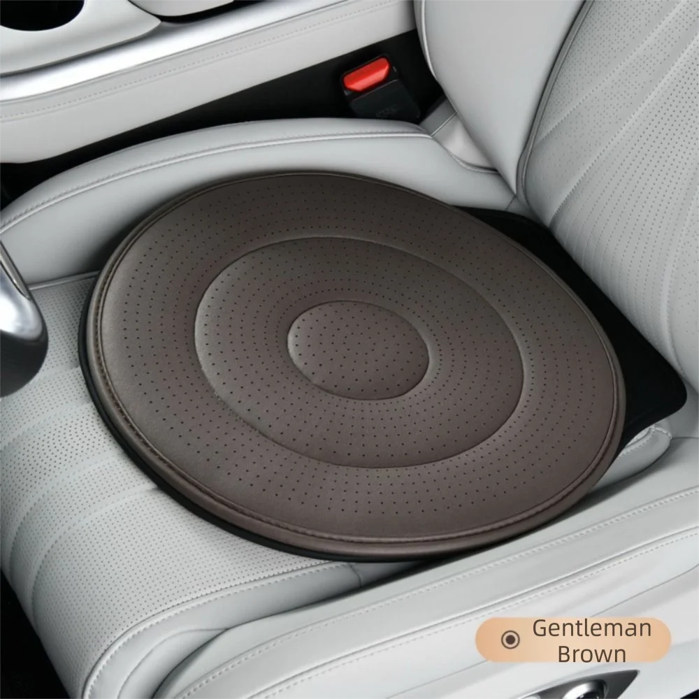 360 Degree Rotating Car Seat Cushion Anti-slip Mat Punching Design Zpaxo Coffee
