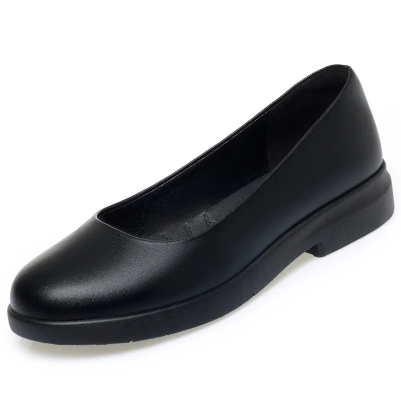 Low Heel Round Toe Work Shoes Black Single Professional Formal Zpaxo