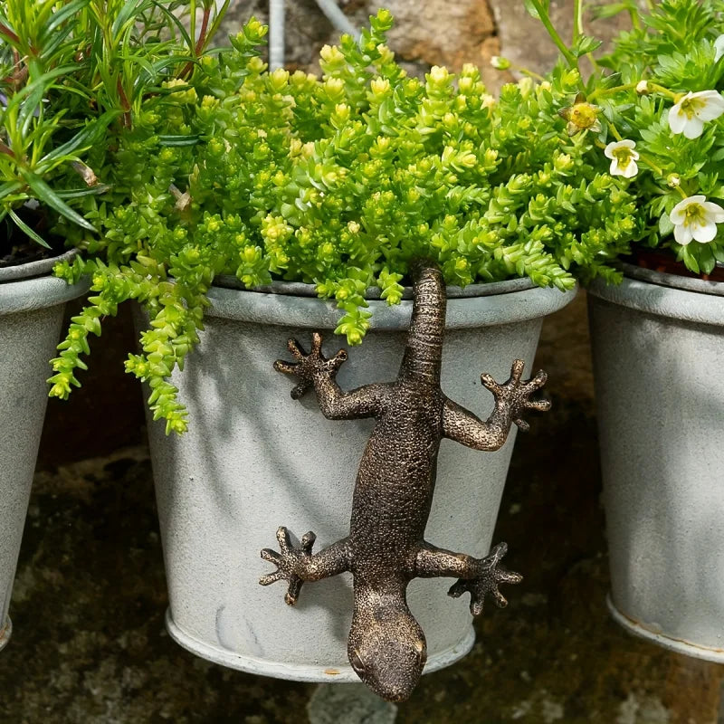 Gecko Resin Sculpture Miniature Garden Decoration Cultivated Plants