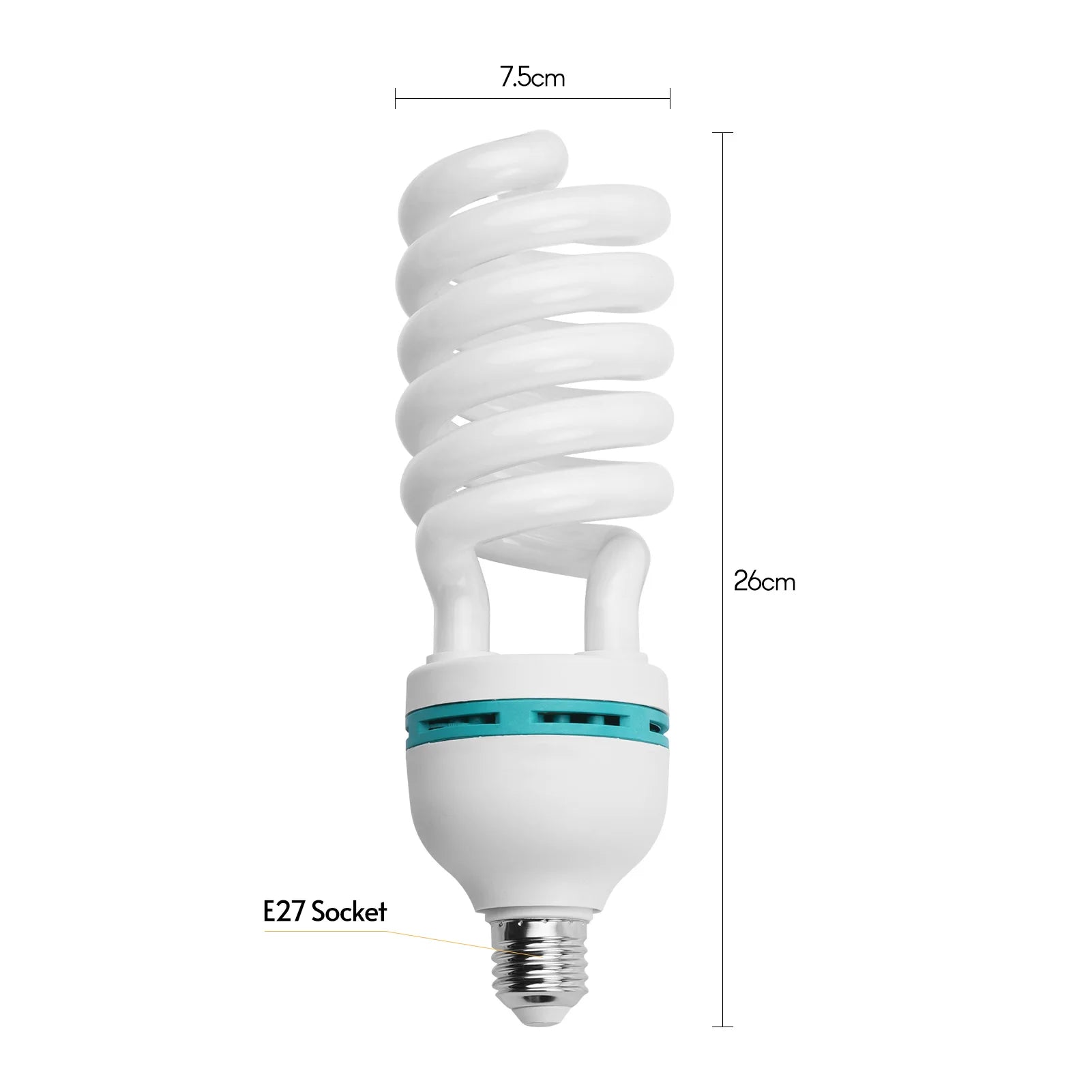 Andoer Spiral Fluorescent Light Bulb 135W 5500K Daylight CRI90 E27