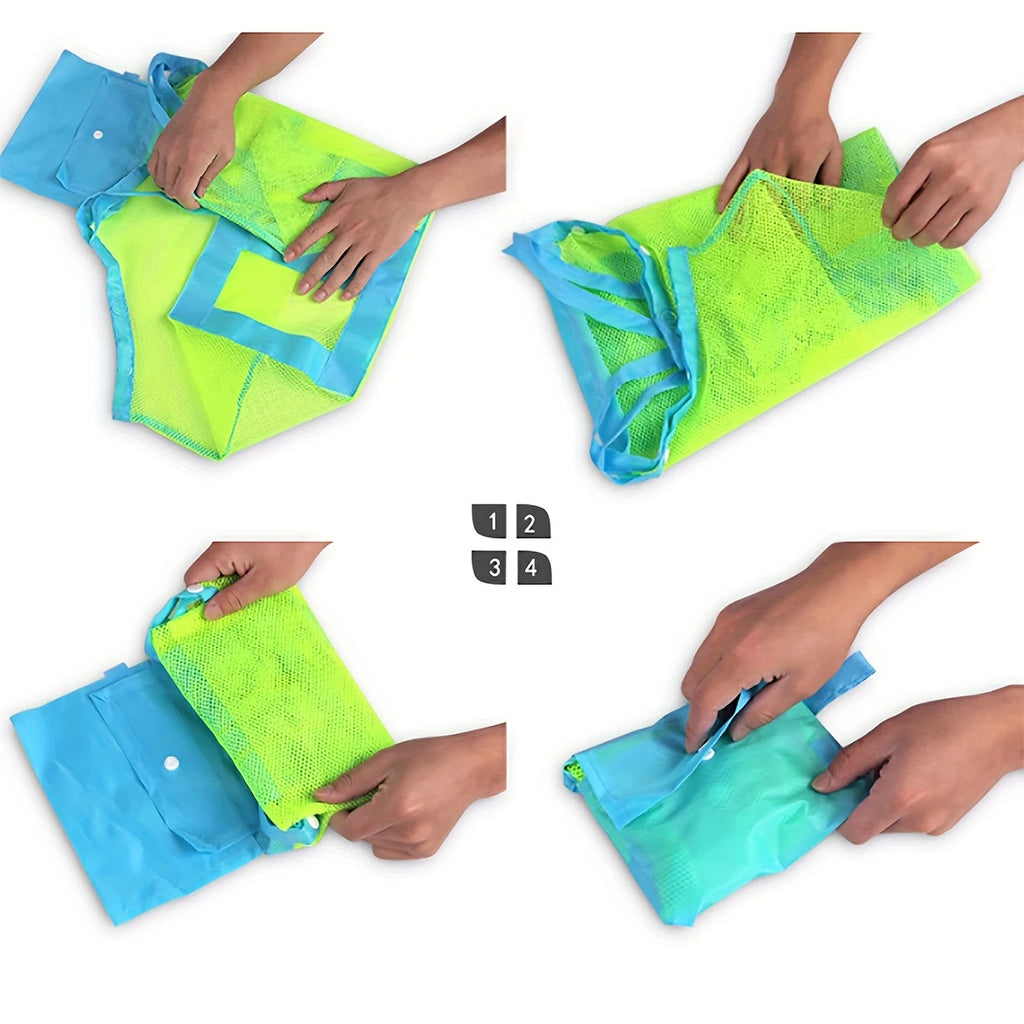 Children Sand Away Protable Mesh Bag Kids Bath Toys Storage Bags Swimming Large Beach Bag for Towels Women Cosmetic Makeup Bag Zpaxo